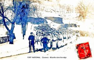 1359- Fort National - Zouaves - Marche dans la neige